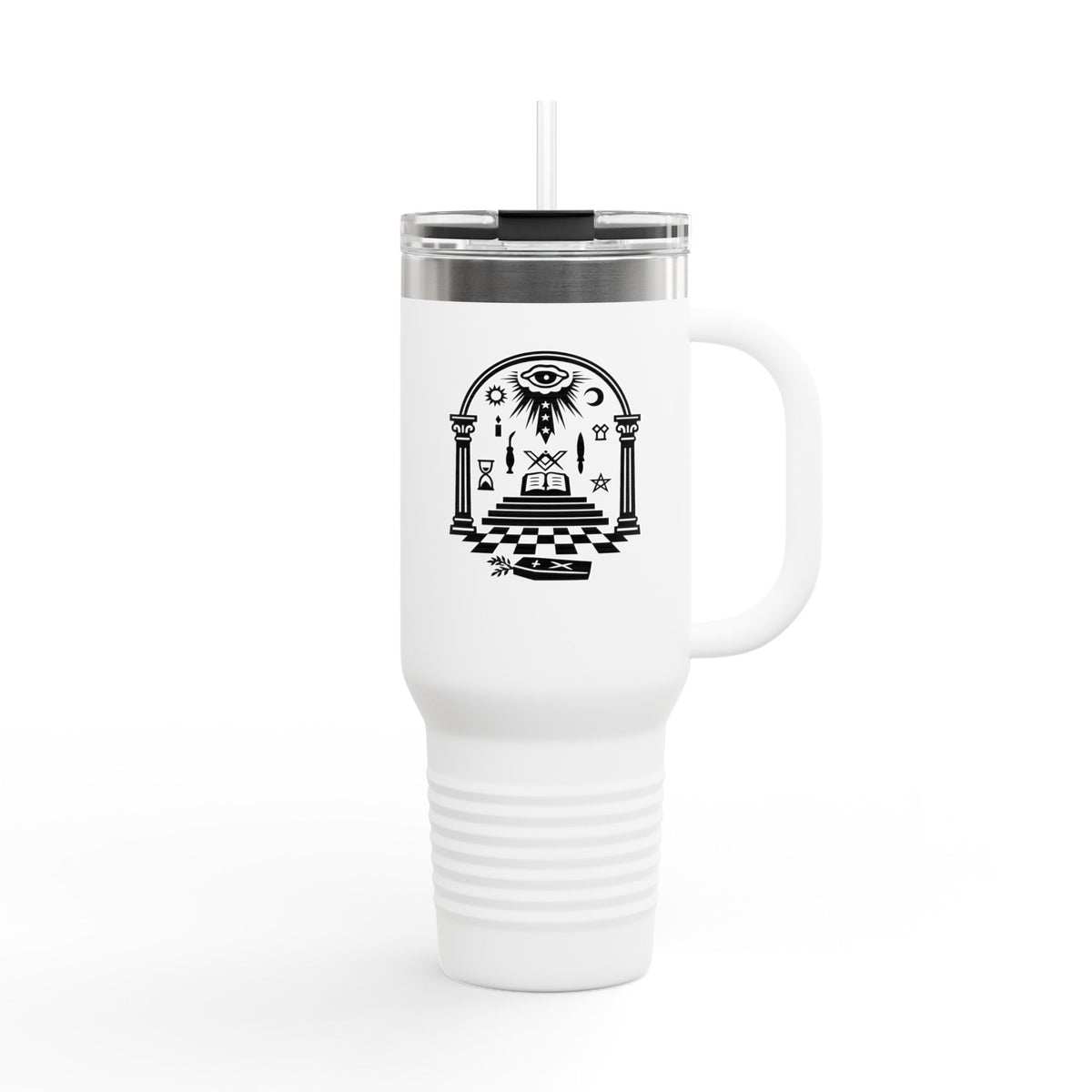 Master Mason Blue Lodge Ringneck Tumbler - Temple Scene with Square & Compass