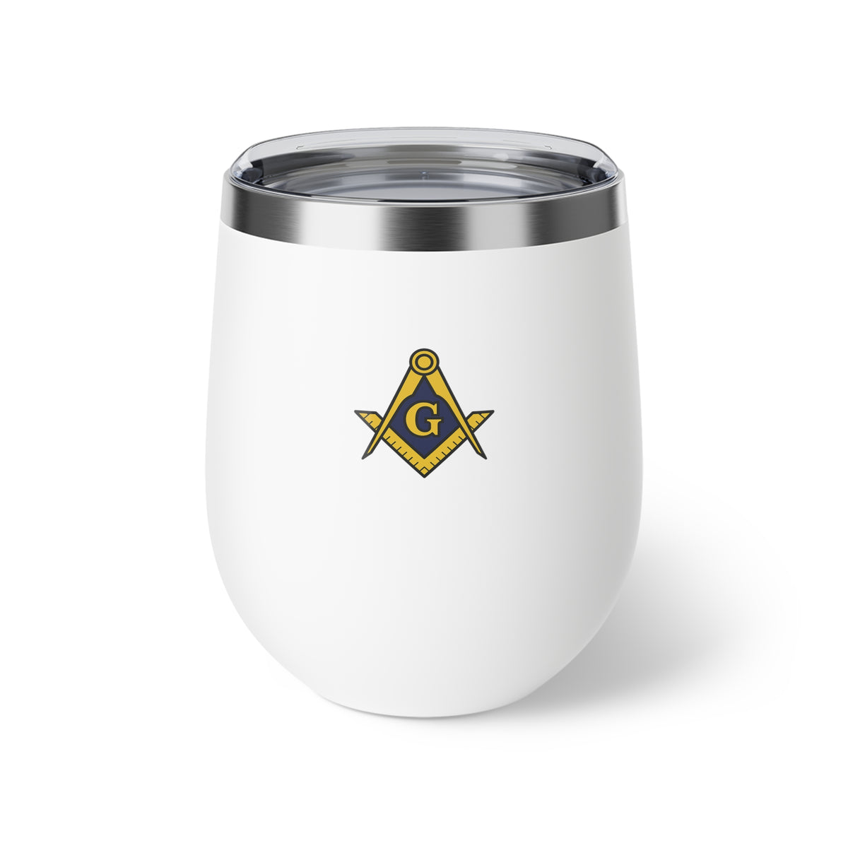 Master Mason Blue Lodge Vacuum Cup - Gold Square & Compasses G Emblem - Bricks Masons