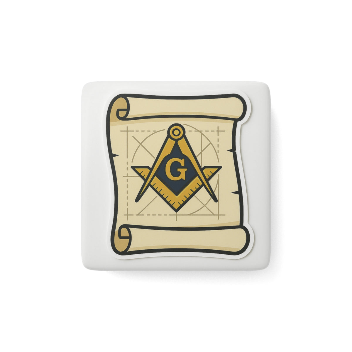Master Mason Blue Lodge Magnet - Porcelain With Magnet - Bricks Masons