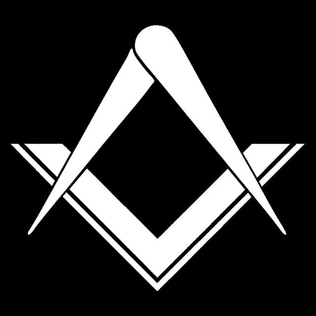 Master Mason Blue Lodge Sticker Decal - Square Compass Car Black/Silver - Bricks Masons