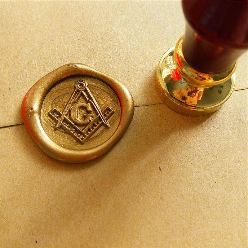 Master Mason Blue Lodge Wax Seal - Square Compass G Stamp - Bricks Masons