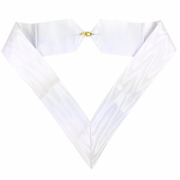 Sovereign Red Cross of Constantine Collarette - All White Moire - Bricks Masons