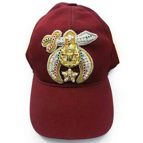 Shriners Baseball Cap - Maroon with Jewels & Bullion Embroidery