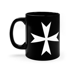 Order Of Malta Commandery Mug - Black & White 11oz