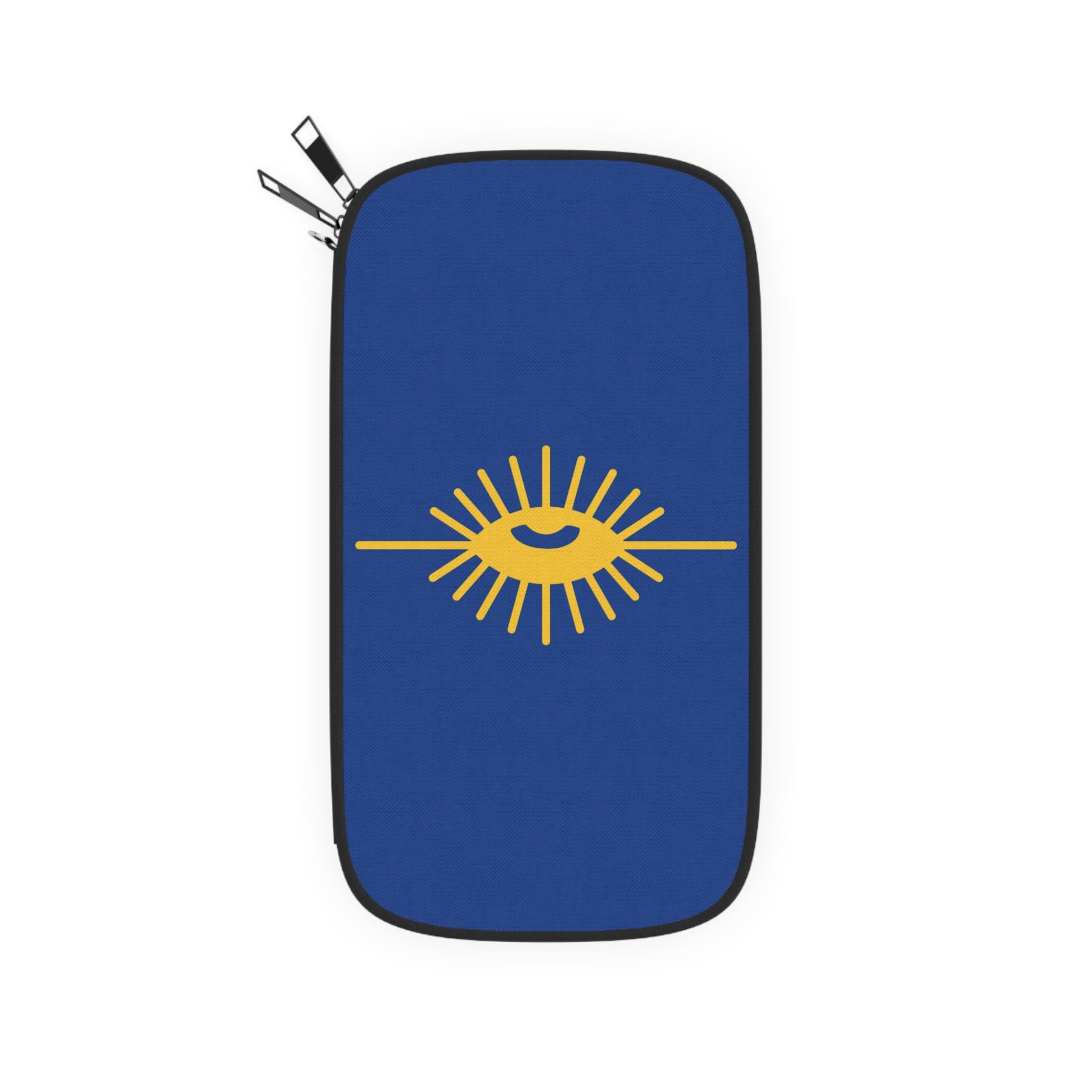 Knights of the All Seeing Eye Passport Wallet - Blue & Yellow Eye With Shoulder & Wrist Strap - Bricks Masons