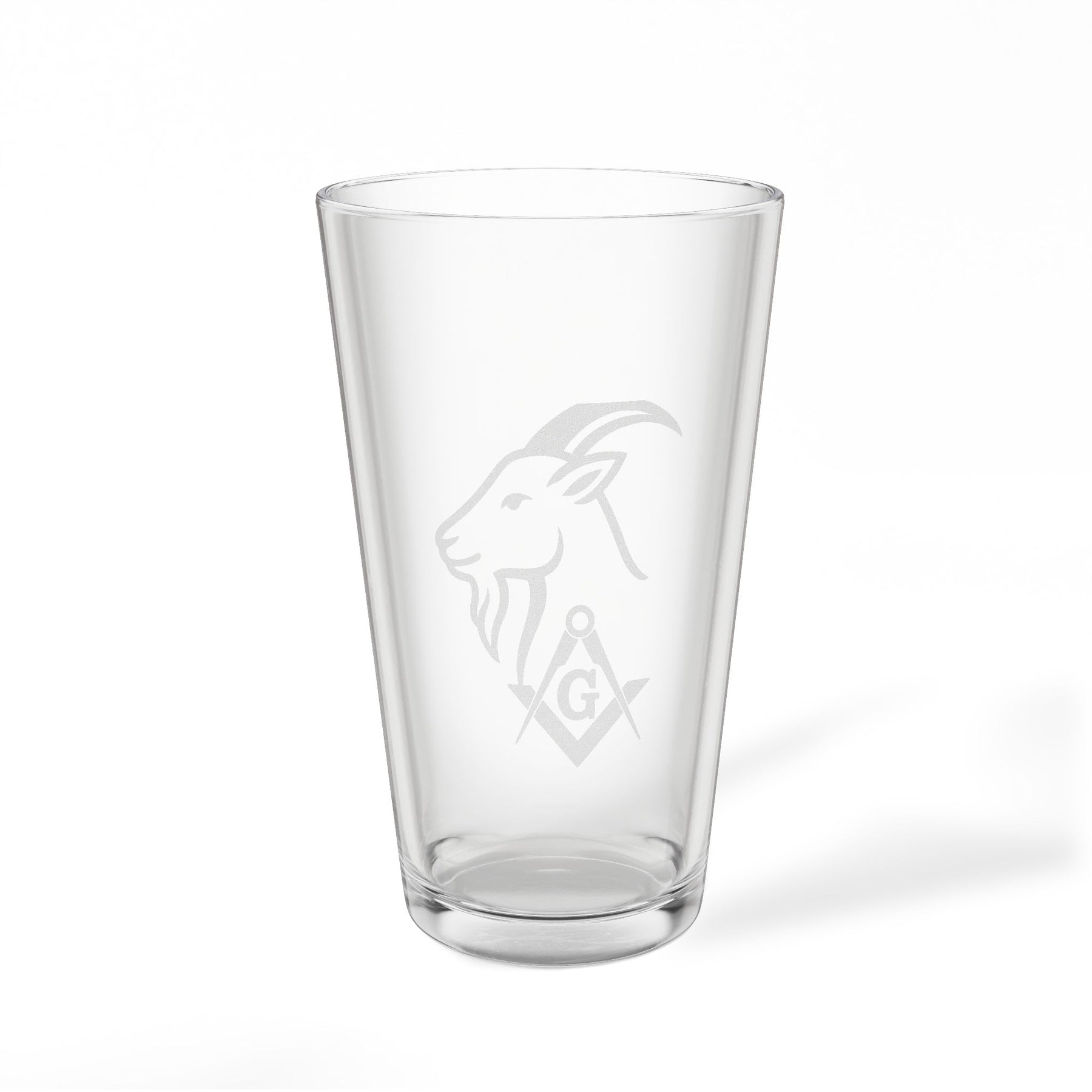 Master Mason Blue Lodge Pint Glass - Square & Compass G with Goat