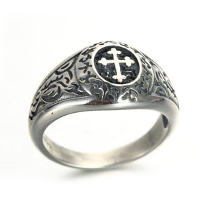 Knights Templar Commandery Ring - Silver With Cross - Bricks Masons