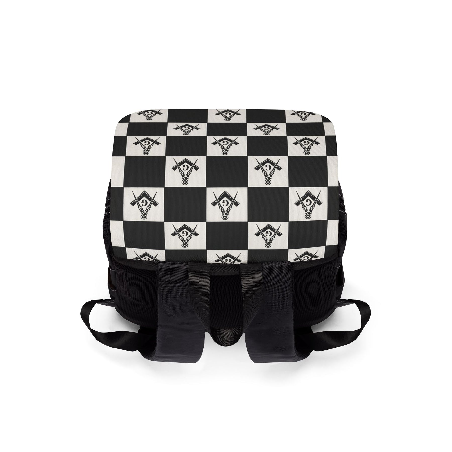 Master Mason Blue Lodge Backpack - Black & White Square & Compass G - Bricks Masons
