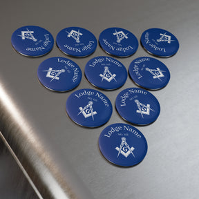 Master Mason Blue Lodge Magnet - Decorative Refrigerator Custom - Bricks Masons