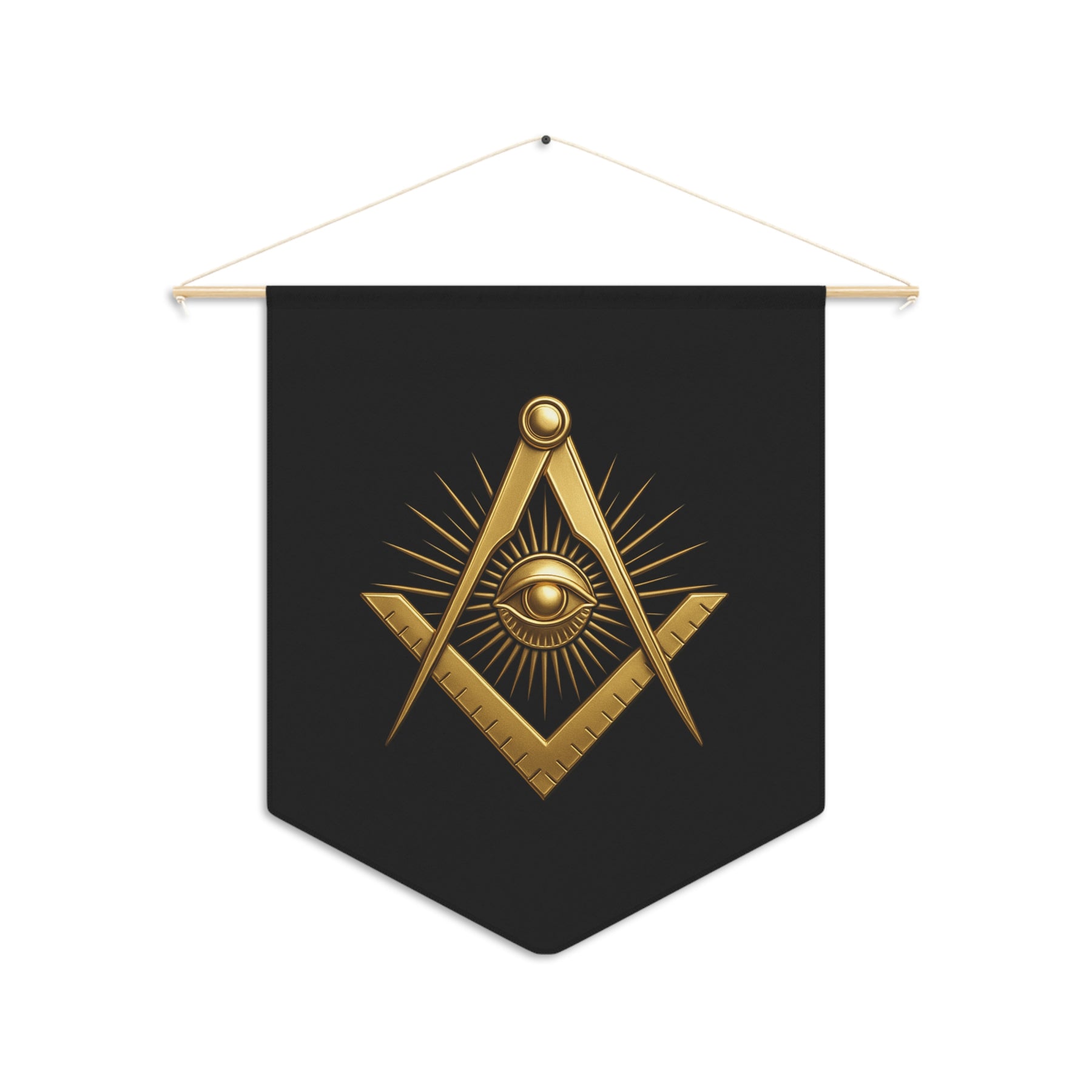 Master Mason Blue Lodge Pennant - Square & Compass with All Seeing Eye Symbol - Bricks Masons