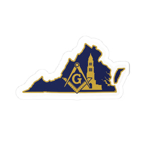 Master Mason Blue Lodge Sticker Decal - Kiss-Cut Virginia George Washington - Bricks Masons