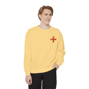 Red Cross of Constantine Sweatshirt - Embroidered Red Cross Insignia - Bricks Masons