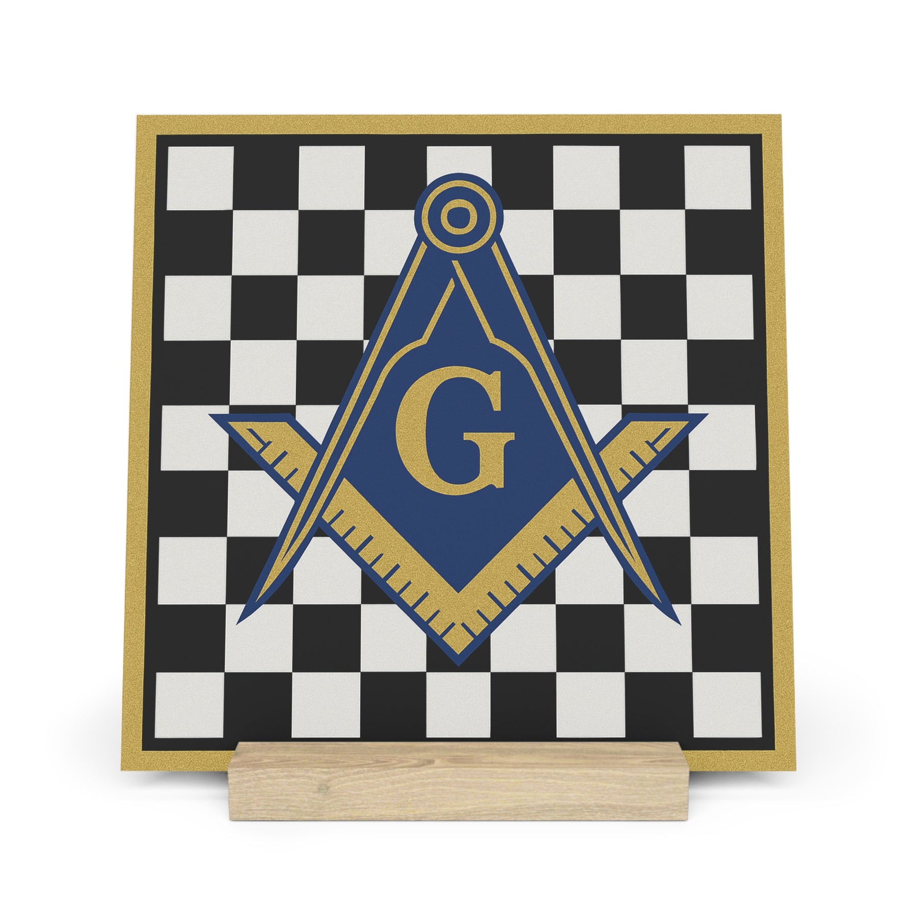 Master Mason Blue Lodge Gallery Board with Stand - Bricks Masons