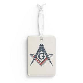 Master Mason Blue Lodge Car Air Freshener - Square & Compass G US Flag - Bricks Masons
