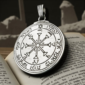 Solomon Pendant Fourth and Sixth Pentacle consecrated to the Sun Silver 3.6 cm 25 g Art 1169 - Bricks Masons