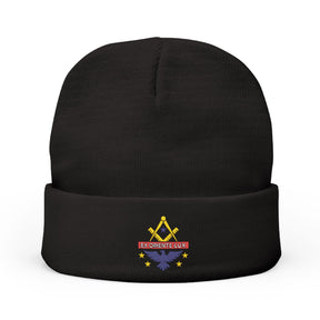 National Sojourners Beanie - Knit Embroidery Emblem - Bricks Masons
