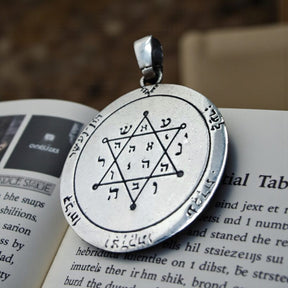 Solomon Pendant First and Second Pentacle consecrated to Jupiter in Silver 4 Cm 17 Gr 44 Seals of Solomon Art 118 - Bricks Masons