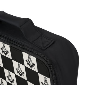 Master Mason Blue Lodge Lunch Bag - Checkered Pattern Fully Insulated - Bricks Masons