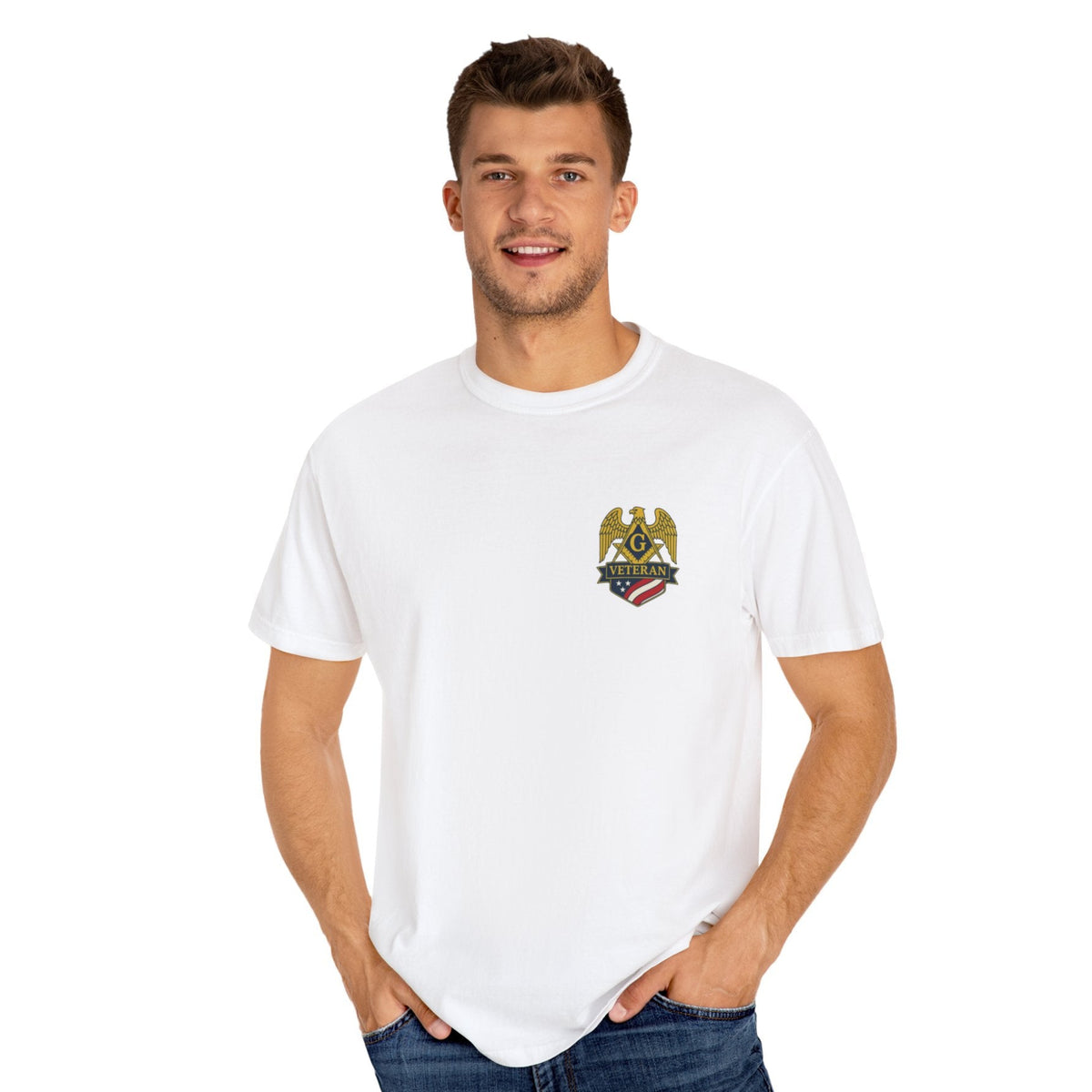 Master Mason Blue Lodge T-Shirt - Veteran Mason Garment-Dyed Tee - Bricks Masons