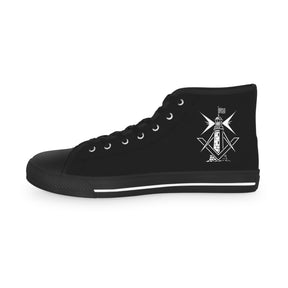Master Mason Craft Sneaker - High Top Black & White Beacon of Brotherhood - Bricks Masons