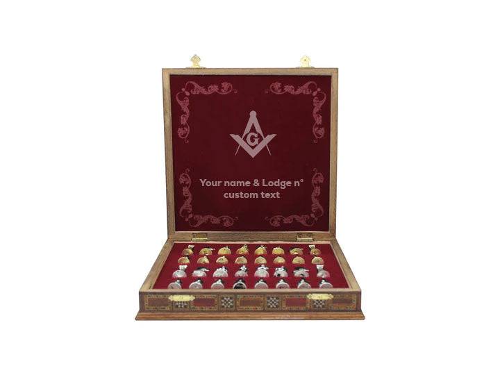 Master Mason Blue Lodge Chess Set - 16.5" (42cm)