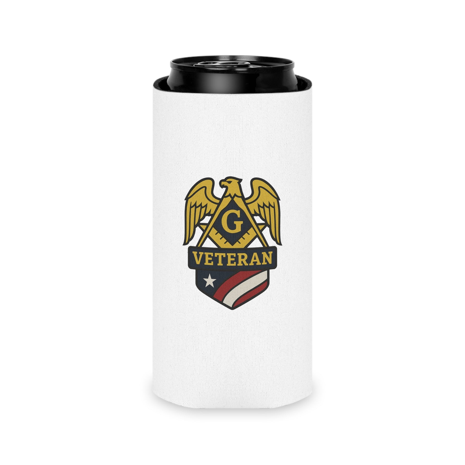 Master Mason Blue Lodge Can Cooler - Veteran Mason Square & Compass G - Bricks Masons