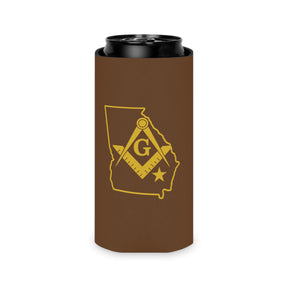 Master Mason Blue Lodge Can Cooler - Georgia Mason Brown Color - Bricks Masons