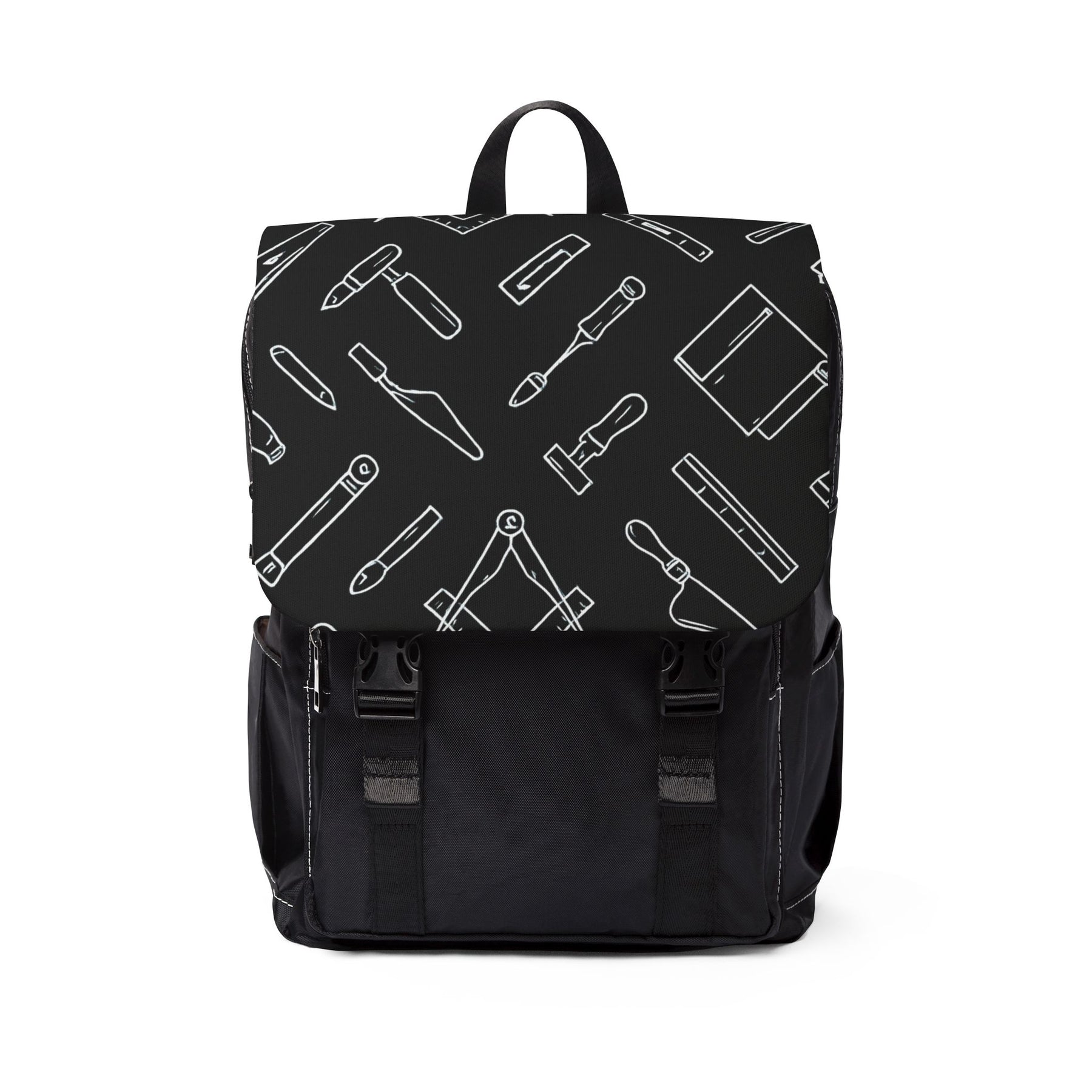 Master Mason Blue Lodge Backpack - Black with Masonic Tools - Bricks Masons
