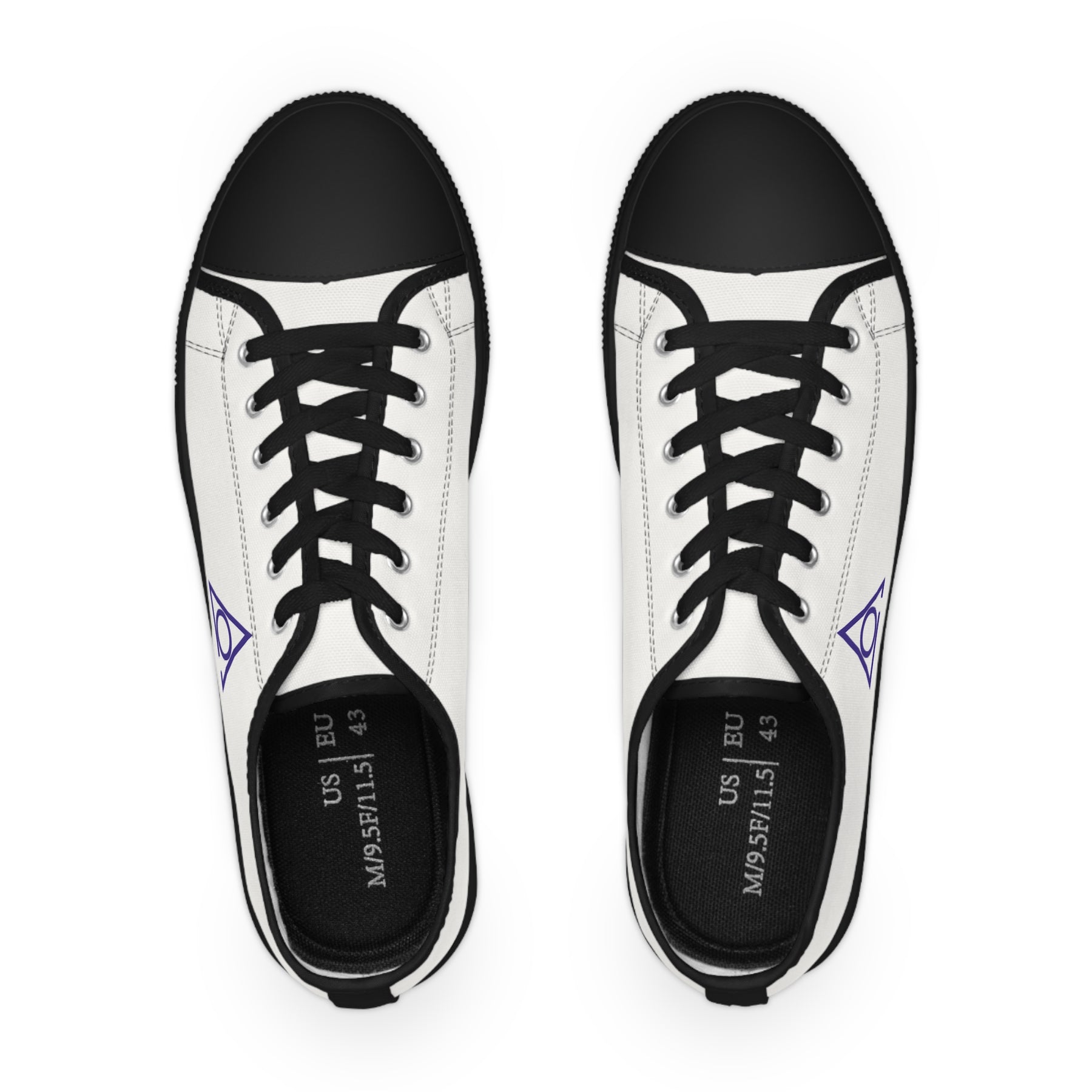 LOCOP Sneaker - Low Top Sneaker Black & White Purple Emblem - Bricks Masons