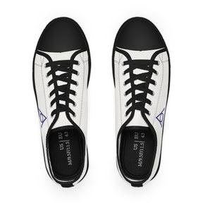LOCOP Sneaker - Low Top Sneaker Black & White Purple Emblem - Bricks Masons