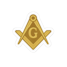 Master Mason Blue Lodge Sticker Decal - Kiss-Cut All Gold - Bricks Masons