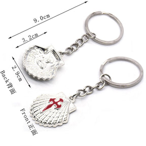 St. Thomas of Acon Keychain - Silver Cross Shell Cross Pendant - Bricks Masons