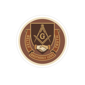 Master Mason Blue Lodge Sticker Decal - Brotherly Love Water Resistant Vinyl - Bricks Masons