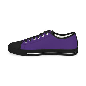LOCOP Sneaker - Low Top Sneaker Black & White Purple Canvas White Emblem - Bricks Masons