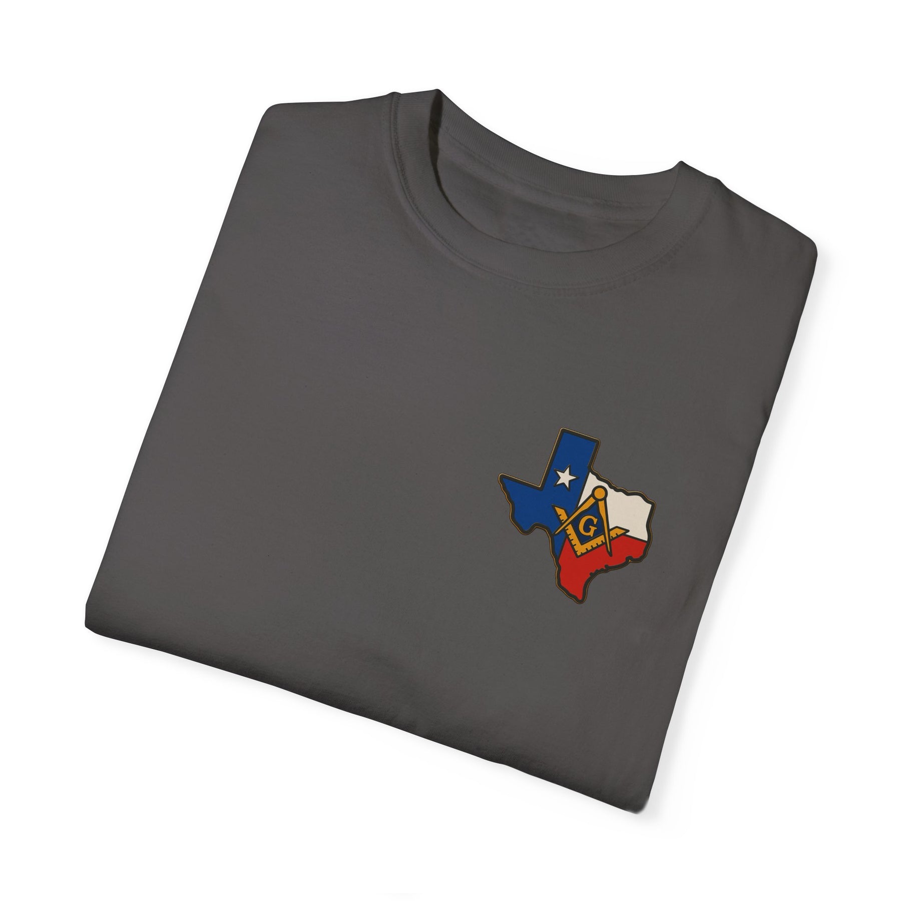 Master Mason Blue Lodge T-Shirt - Garment-Dyed Texas Mason - Bricks Masons