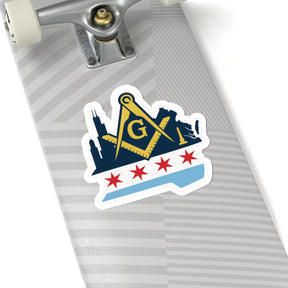 Master Mason Blue Lodge Sticker Decal - Kiss-Cut Chicago - Bricks Masons