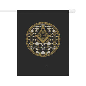 Master Mason Blue Lodge Yard Flag - Faith Hope Charity Printed Poly Poplin - Bricks Masons
