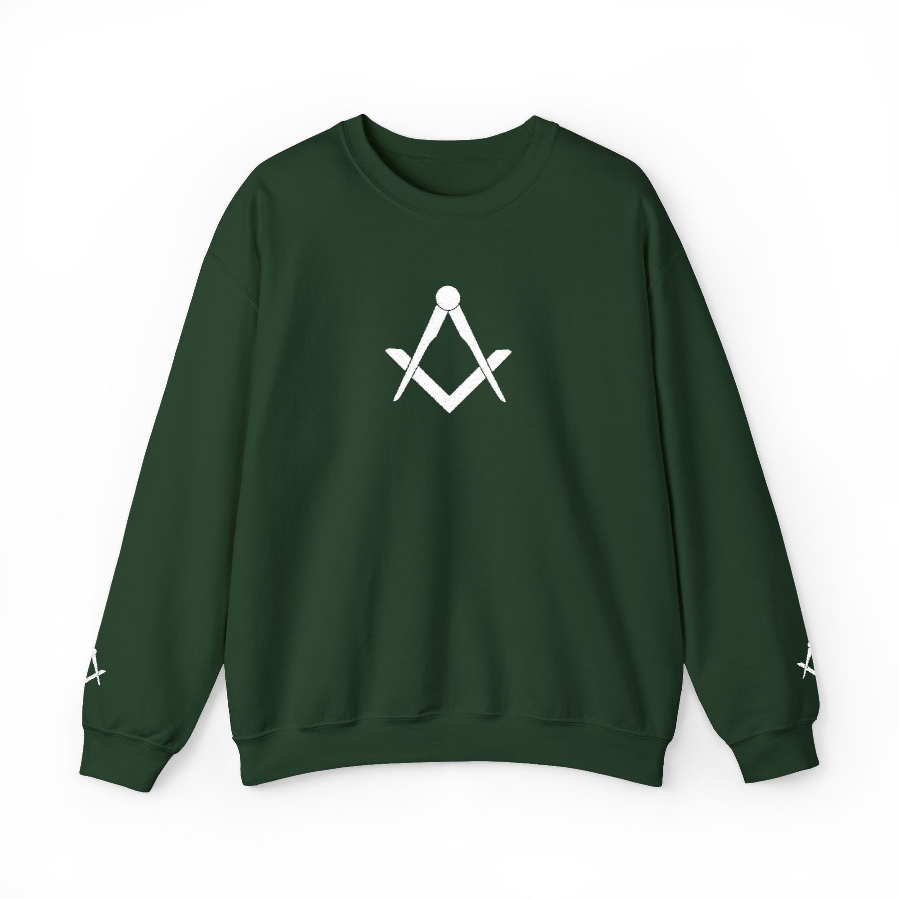 Master Mason Blue Lodge Sweatshirt - Crewneck Square & Compass Embroidery - Bricks Masons