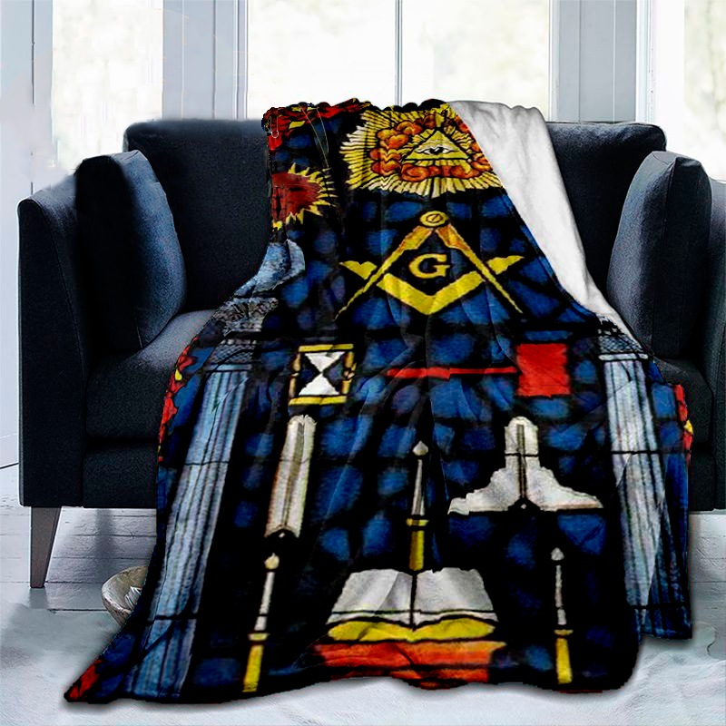 Masonic Blanket - 3D Print Flannel Plush Throw - Bricks Masons