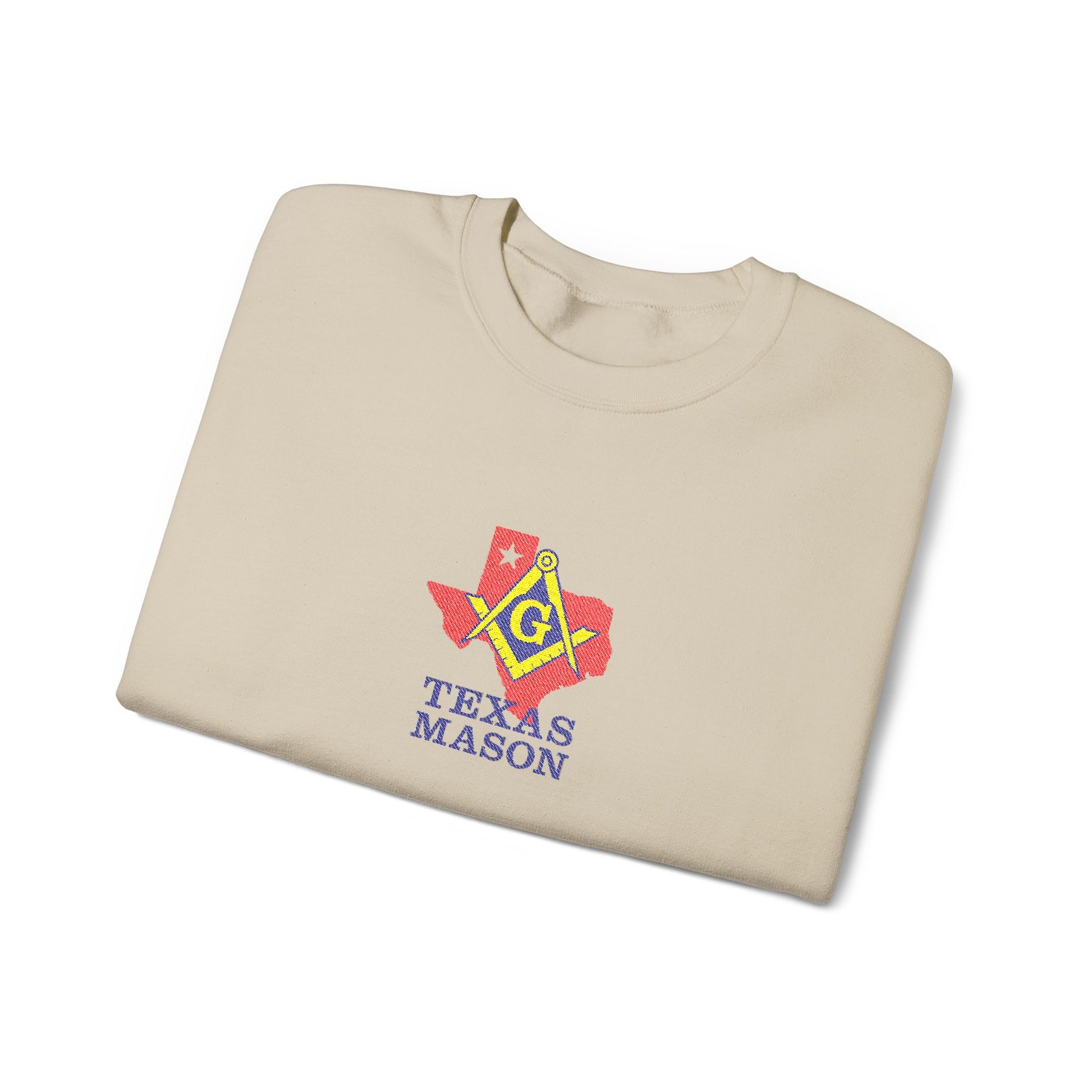 Master Mason Blue Lodge Sweatshirt - Crewneck Embroidered Emblem Texas Mason - Bricks Masons