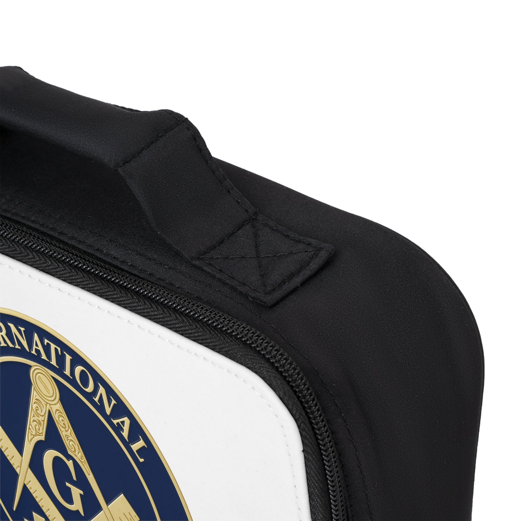 International Masons Lunch Bag - Blue & White Fully Insulated Zipper Closure - Bricks Masons