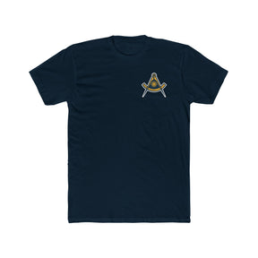 Past Master Blue Lodge T-shirt - Square & Quadrant Cotton Crew Tee - Bricks Masons