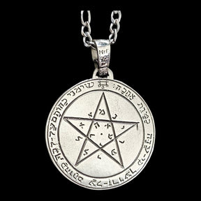 Solomon's Second and First Pentacle Pendant, consecrated to Venus, Silver, 3 cm, 9 g, 44 Seals of Solomon, Art. 1590 - Bricks Masons