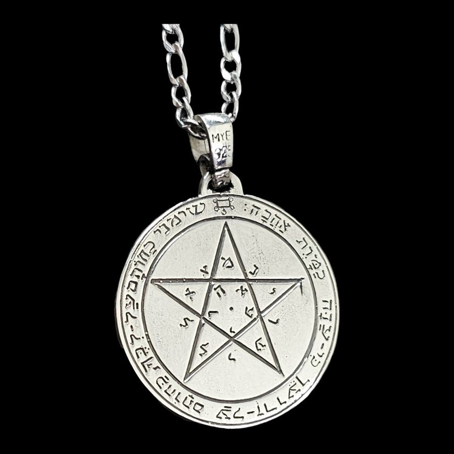 Solomon's Second and First Pentacle Pendant, consecrated to Venus, Silver, 3 cm, 9 g, 44 Seals of Solomon, Art. 1590 - Bricks Masons