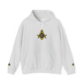 Master Mason Blue Lodge Hoodie - Soft Cotton Poly Blend Embroidered Detail - Bricks Masons