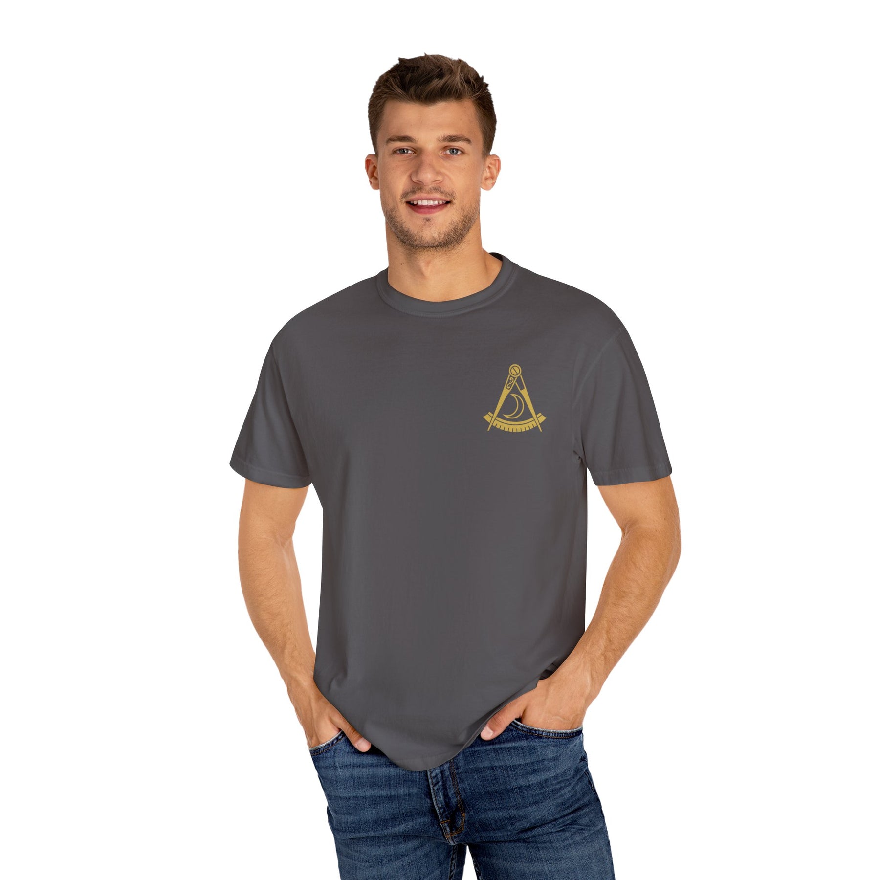 District Deputy Grand Master Blue Lodge T-Shirt - Garment-Dyed Tee - Bricks Masons