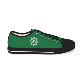 Knight Masons Sneaker - Low Top Sneaker Black & White Green Canvas - Bricks Masons