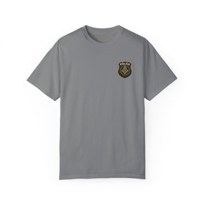 Master Mason Blue Lodge T-Shirt - Police Mason Garment-Dyed Tee - Bricks Masons