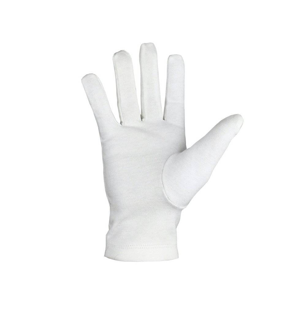 Master Mason Blue Lodge Gloves - White Cotton with Blue Square & Compass