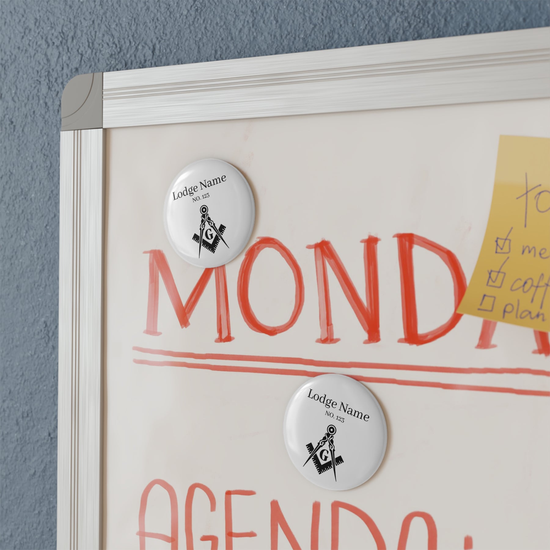 Master Mason Blue Lodge Magnet - Decorative Refrigerator Custom - Bricks Masons